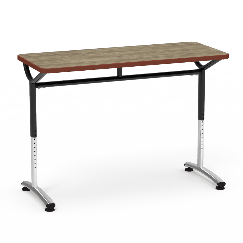 Virco TEXT Series Training Study Computer Desk Table 48"W x 20"D x 26"-34"H (TABLE-TE20488YADJ) - SchoolOutlet