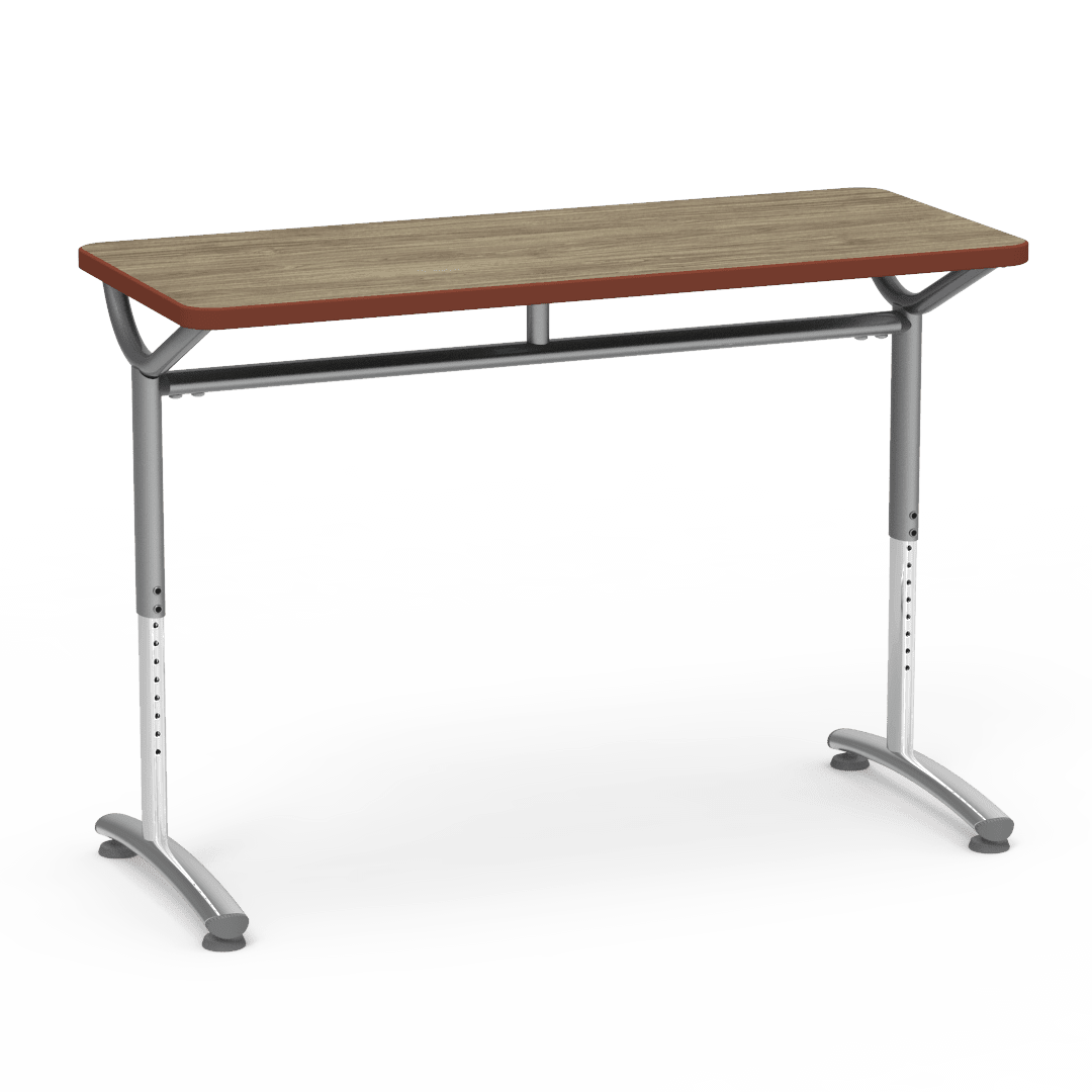 Virco TEXT Series Training Study Computer Desk Table 48"W x 20"D x 26"-34"H (TABLE-TE20488YADJ) - SchoolOutlet