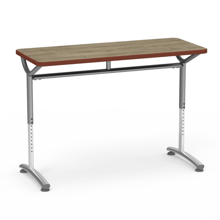 Virco TEXT Series Training Study Computer Desk Table 48"W x 20"D x 26"-34"H (TABLE-TE20488YADJ) - SchoolOutlet