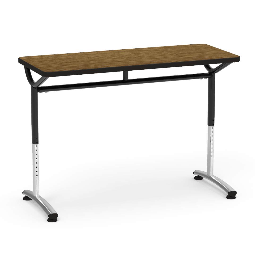 Virco TEXT Series Training Study Computer Desk Table 48"W x 20"D x 26"-34"H (TABLE-TE20488YADJ) - SchoolOutlet