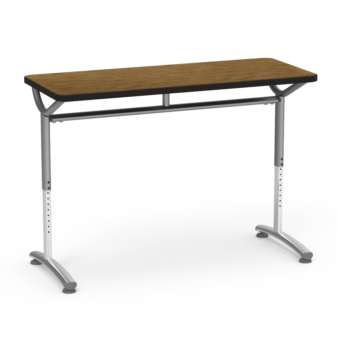 Virco TEXT Series Training Study Computer Desk Table 48"W x 20"D x 26"-34"H (TABLE-TE20488YADJ) - SchoolOutlet