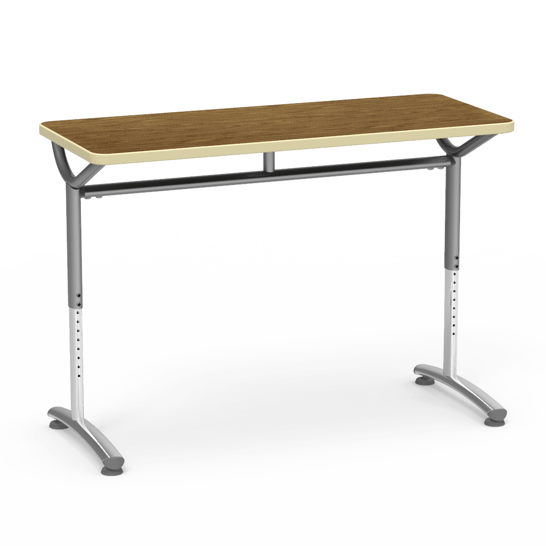 Virco TEXT Series Training Study Computer Desk Table 48"W x 20"D x 26"-34"H (TABLE-TE20488YADJ) - SchoolOutlet