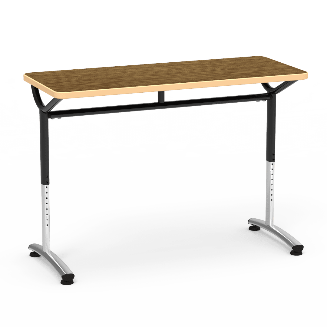 Virco TEXT Series Training Study Computer Desk Table 48"W x 20"D x 26"-34"H (TABLE-TE20488YADJ) - SchoolOutlet