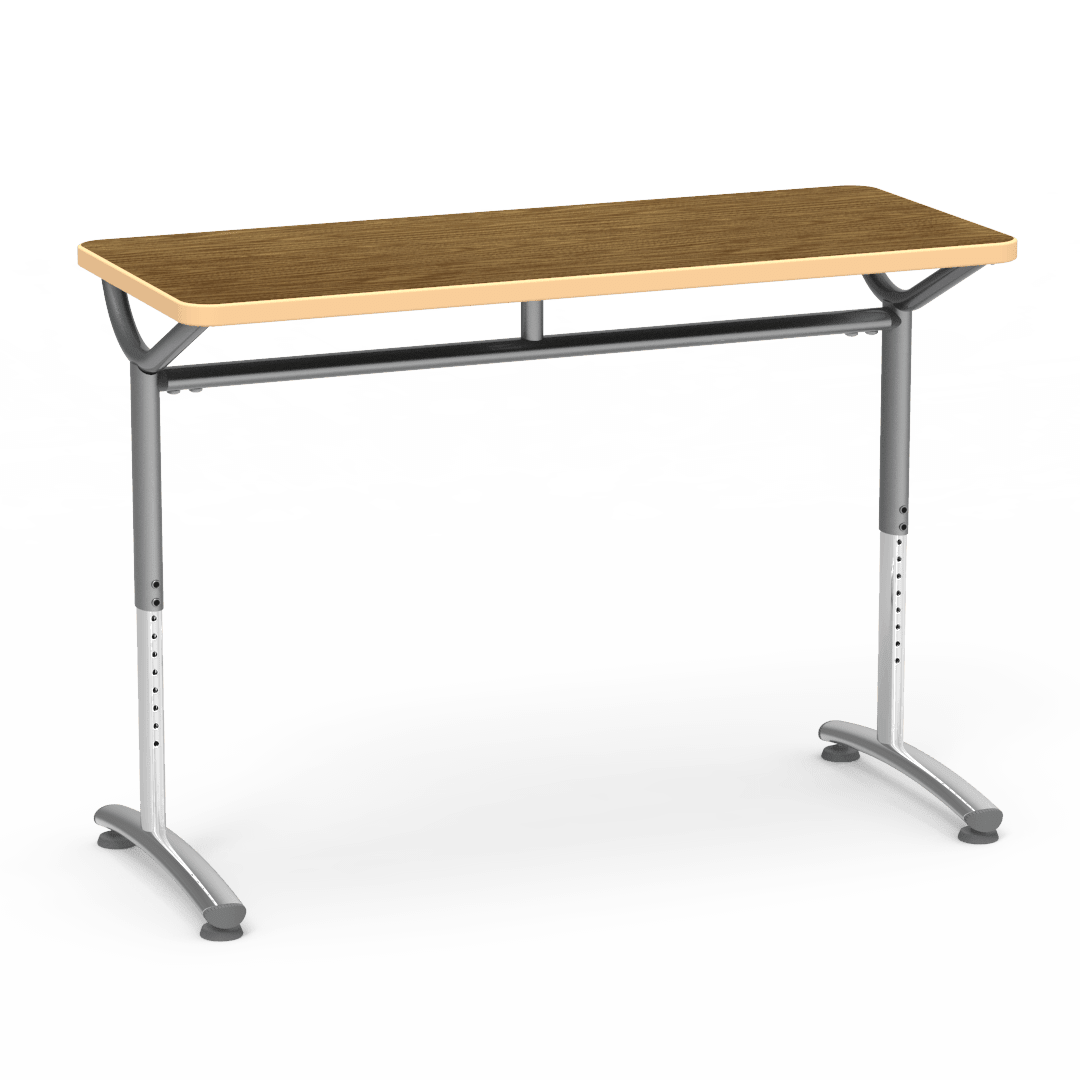 Virco TEXT Series Training Study Computer Desk Table 48"W x 20"D x 26"-34"H (TABLE-TE20488YADJ) - SchoolOutlet