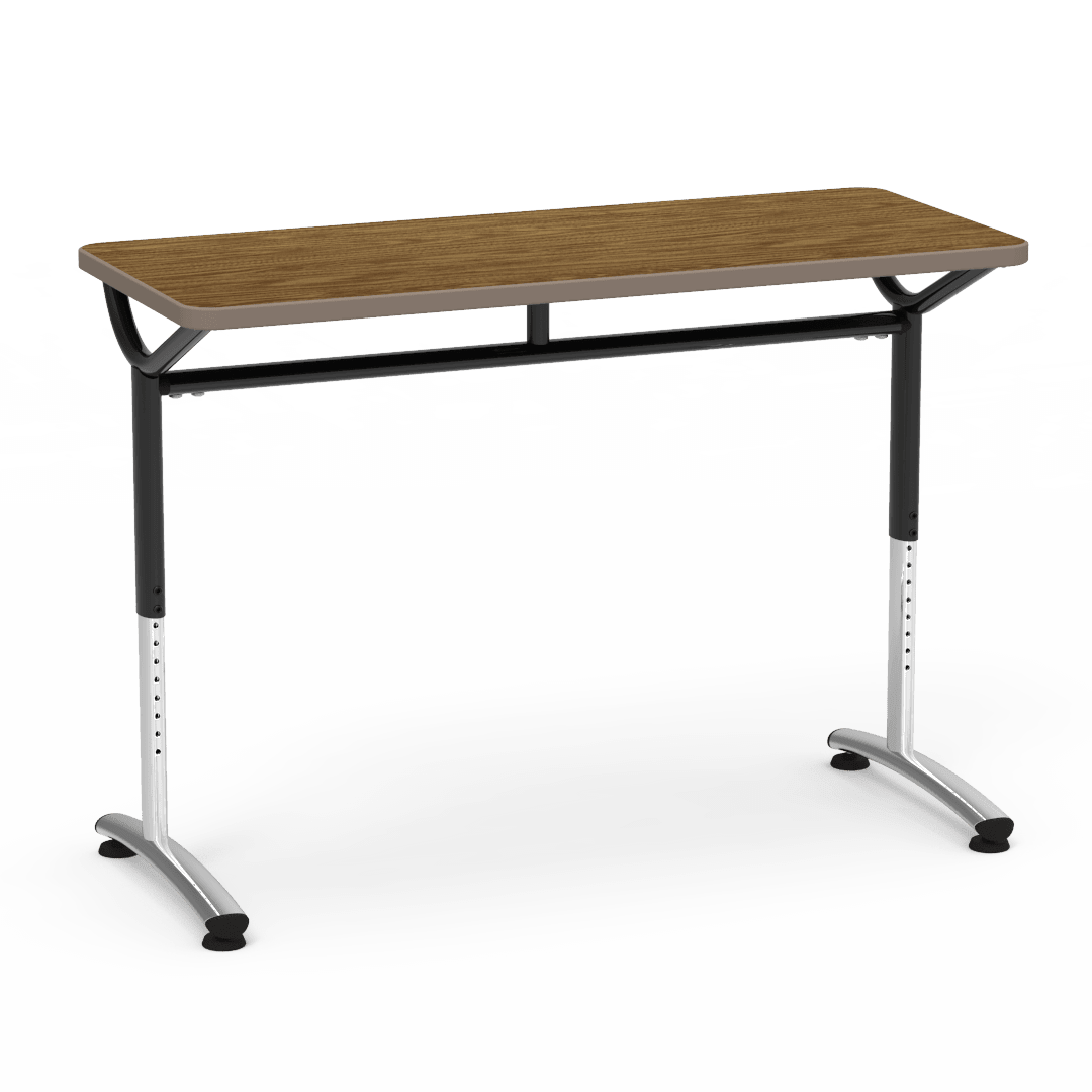Virco TEXT Series Training Study Computer Desk Table 48"W x 20"D x 26"-34"H (TABLE-TE20488YADJ) - SchoolOutlet