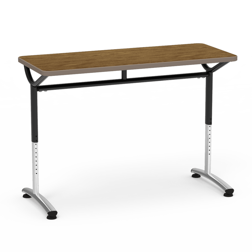 Virco TEXT Series Training Study Computer Desk Table 48"W x 20"D x 26"-34"H (TABLE-TE20488YADJ) - SchoolOutlet