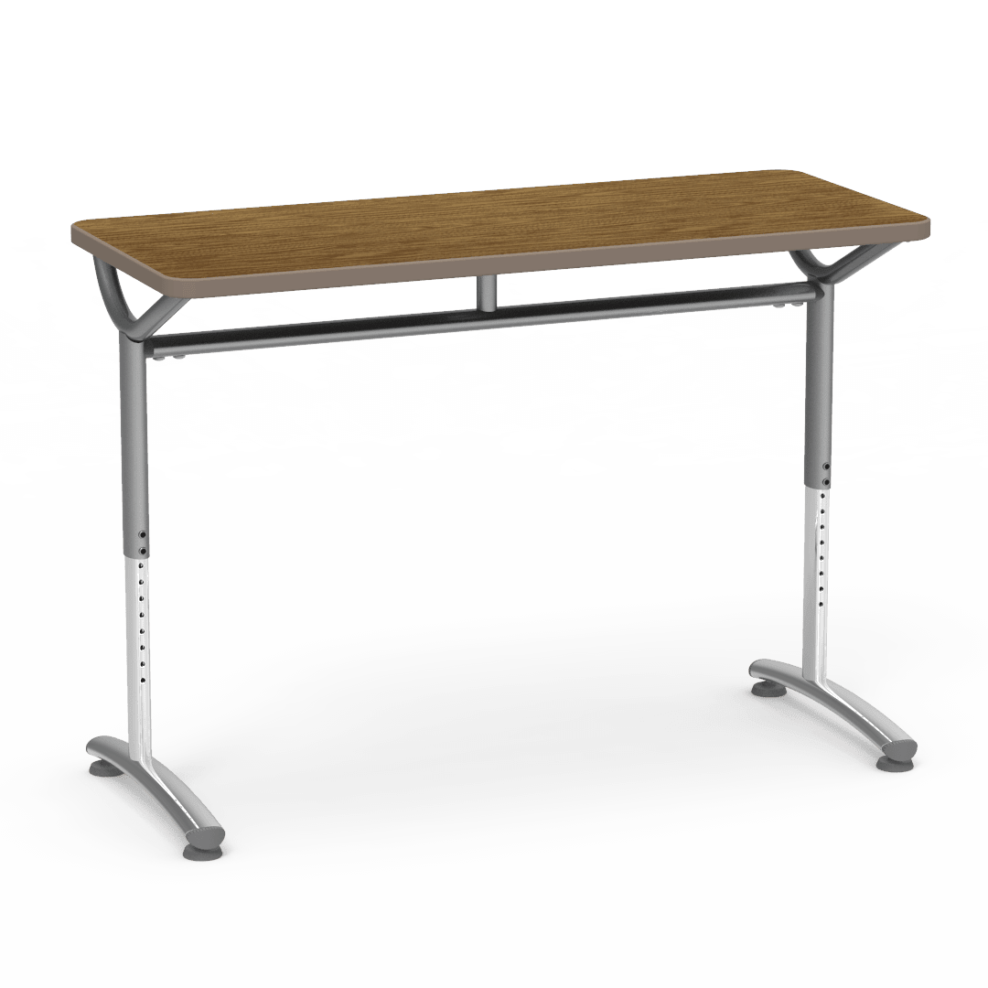 Virco TEXT Series Training Study Computer Desk Table 48"W x 20"D x 26"-34"H (TABLE-TE20488YADJ) - SchoolOutlet