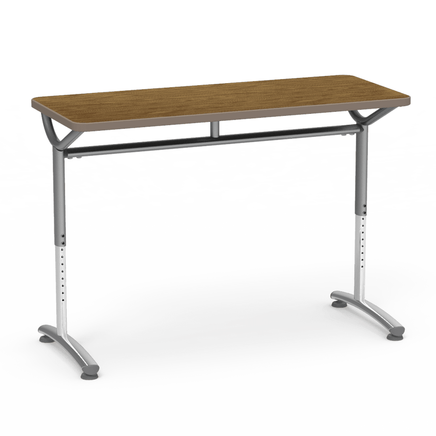 Virco TEXT Series Training Study Computer Desk Table 48"W x 20"D x 26"-34"H (TABLE-TE20488YADJ) - SchoolOutlet