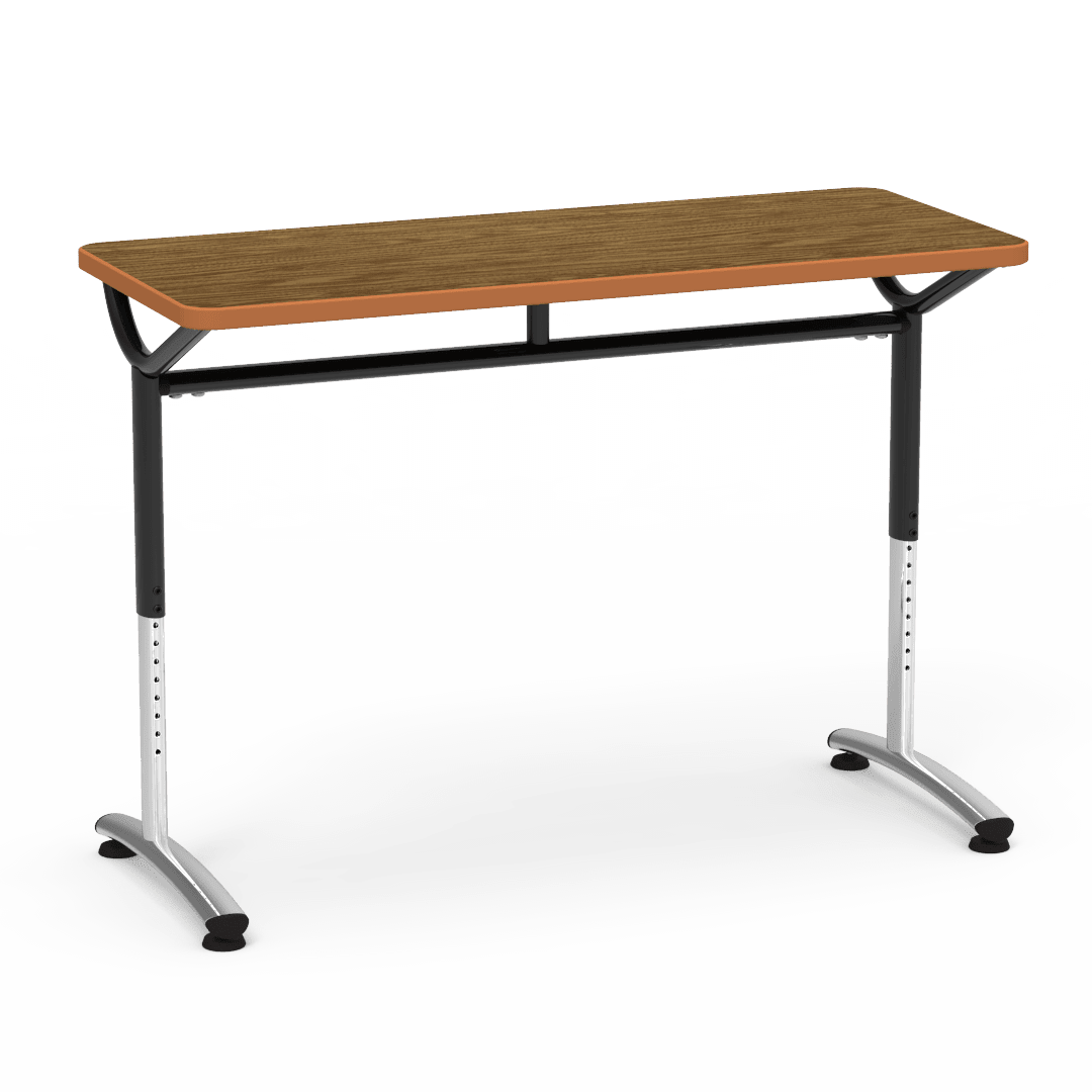 Virco TEXT Series Training Study Computer Desk Table 48"W x 20"D x 26"-34"H (TABLE-TE20488YADJ) - SchoolOutlet