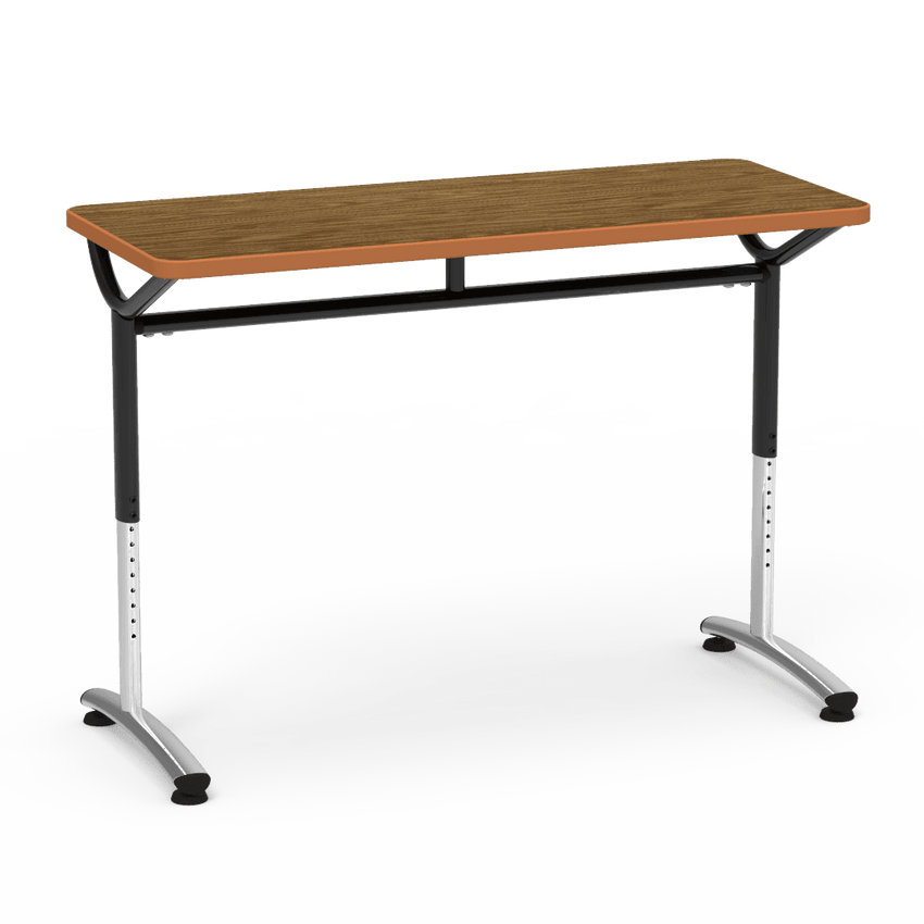 Virco TEXT Series Training Study Computer Desk Table 48"W x 20"D x 26"-34"H (TABLE-TE20488YADJ) - SchoolOutlet