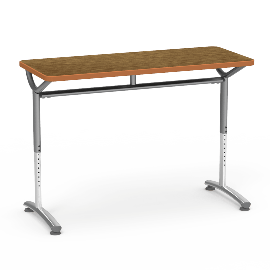 Virco TEXT Series Training Study Computer Desk Table 48"W x 20"D x 26"-34"H (TABLE-TE20488YADJ) - SchoolOutlet