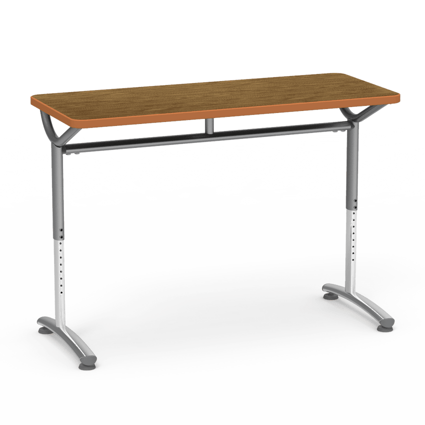 Virco TEXT Series Training Study Computer Desk Table 48"W x 20"D x 26"-34"H (TABLE-TE20488YADJ) - SchoolOutlet