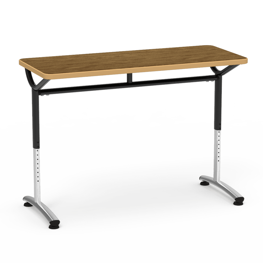 Virco TEXT Series Training Study Computer Desk Table 48"W x 20"D x 26"-34"H (TABLE-TE20488YADJ) - SchoolOutlet