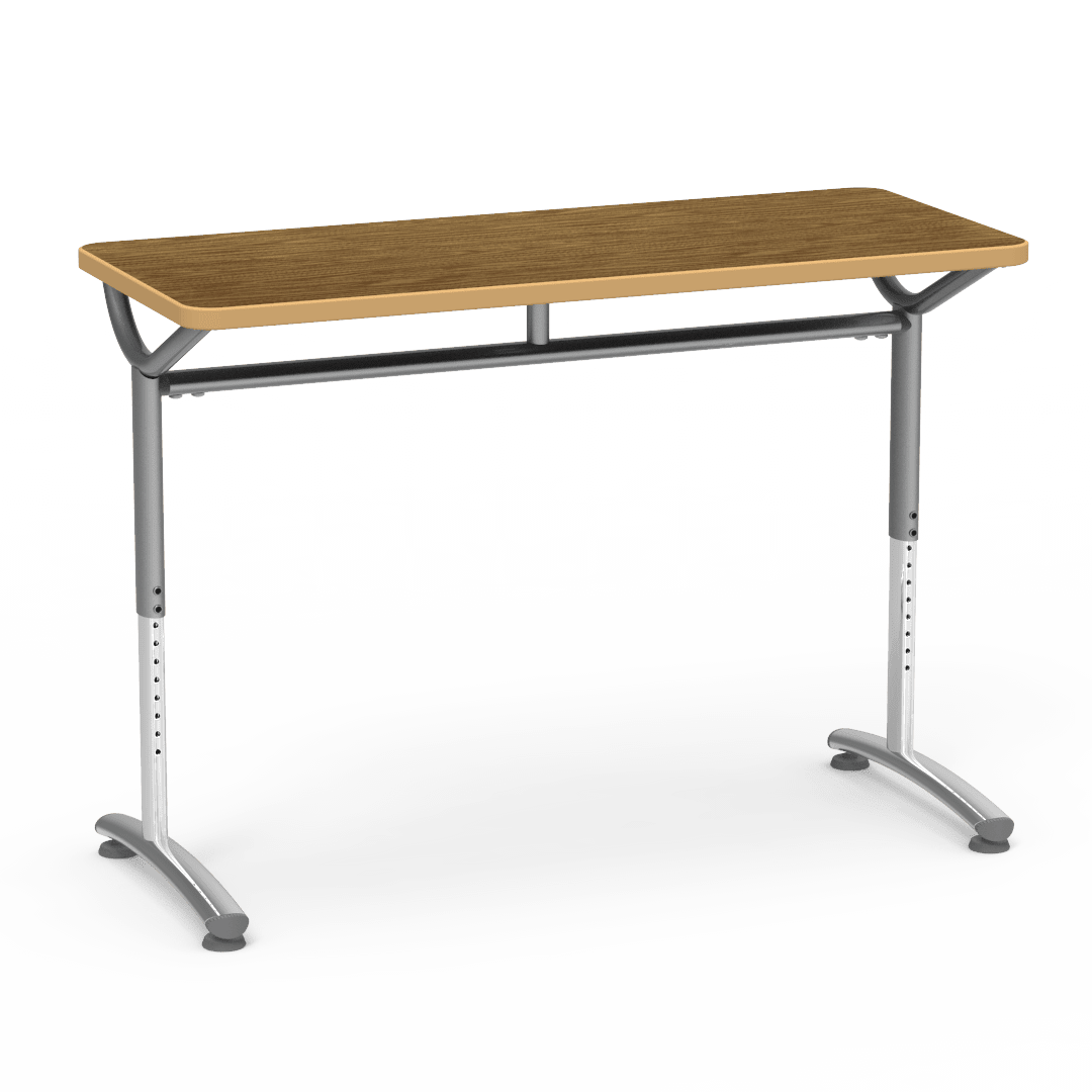 Virco TEXT Series Training Study Computer Desk Table 48"W x 20"D x 26"-34"H (TABLE-TE20488YADJ) - SchoolOutlet