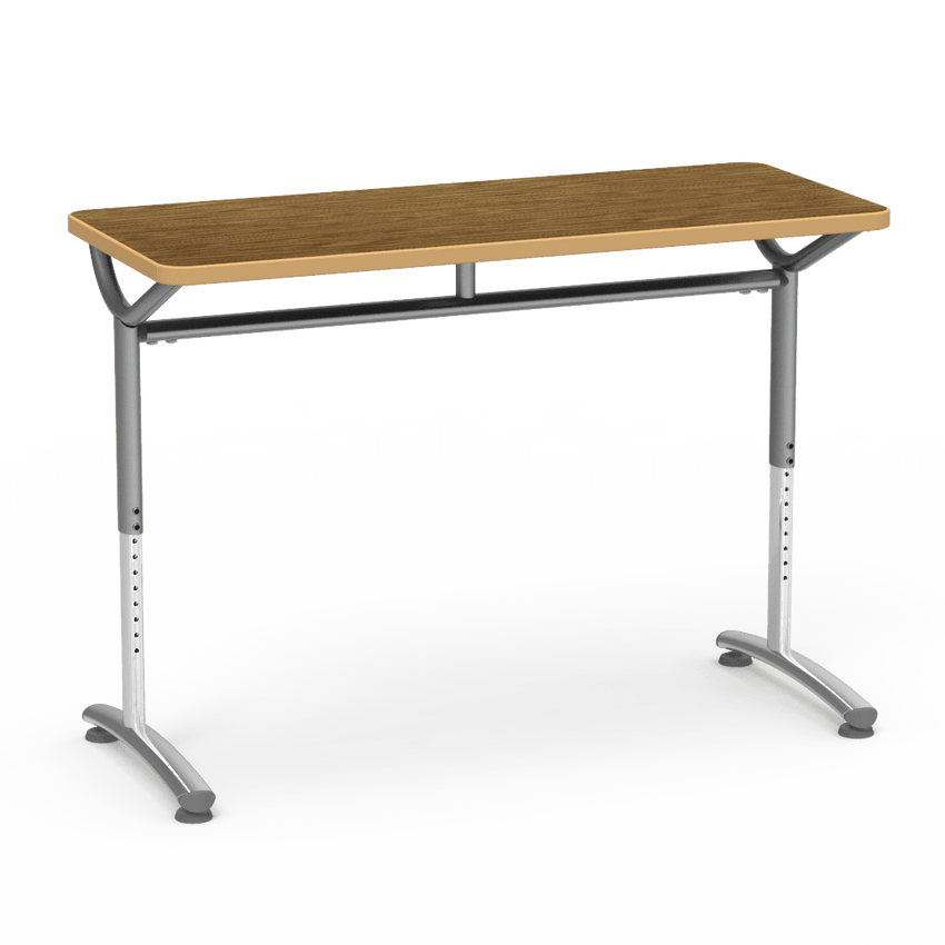 Virco TEXT Series Training Study Computer Desk Table 48"W x 20"D x 26"-34"H (TABLE-TE20488YADJ) - SchoolOutlet