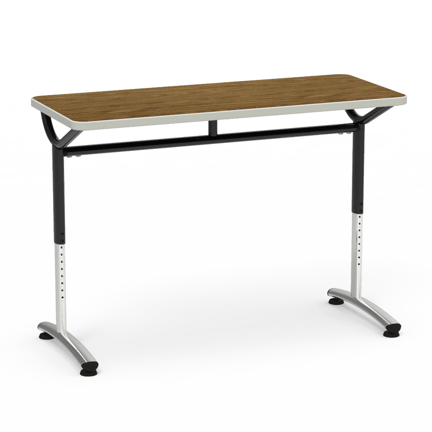 Virco TEXT Series Training Study Computer Desk Table 48"W x 20"D x 26"-34"H (TABLE-TE20488YADJ) - SchoolOutlet