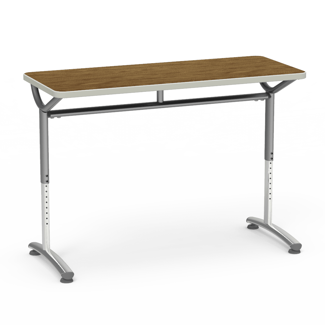 Virco TEXT Series Training Study Computer Desk Table 48"W x 20"D x 26"-34"H (TABLE-TE20488YADJ) - SchoolOutlet