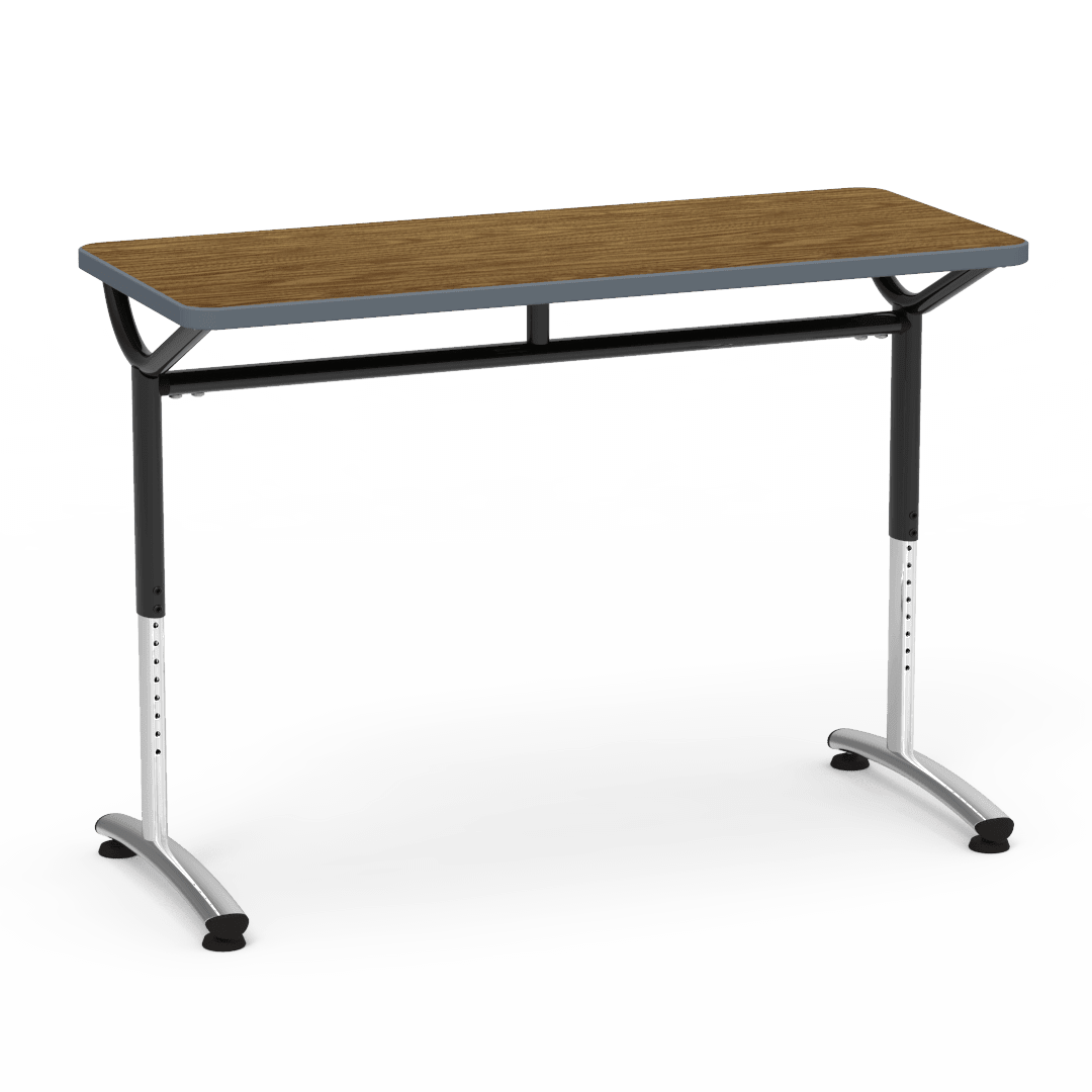 Virco TEXT Series Training Study Computer Desk Table 48"W x 20"D x 26"-34"H (TABLE-TE20488YADJ) - SchoolOutlet