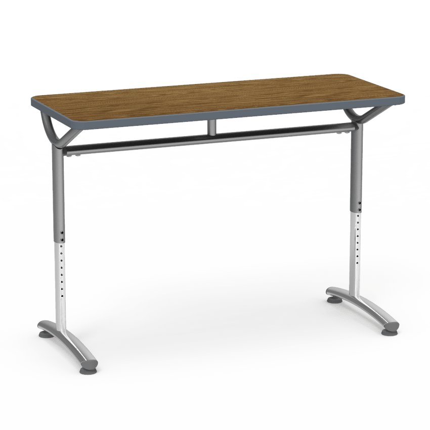 Virco TEXT Series Training Study Computer Desk Table 48"W x 20"D x 26"-34"H (TABLE-TE20488YADJ) - SchoolOutlet