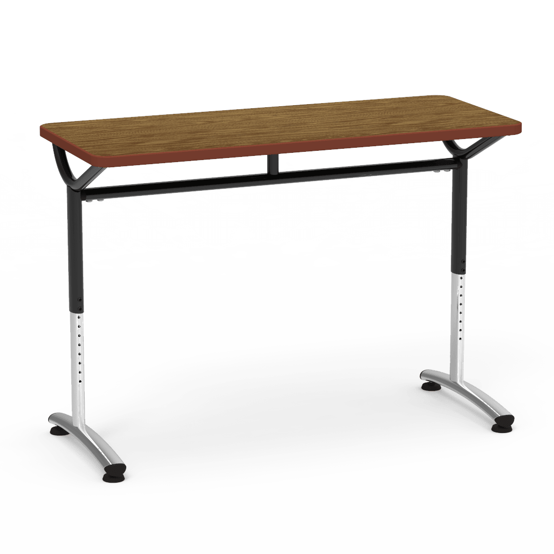 Virco TEXT Series Training Study Computer Desk Table 48"W x 20"D x 26"-34"H (TABLE-TE20488YADJ) - SchoolOutlet