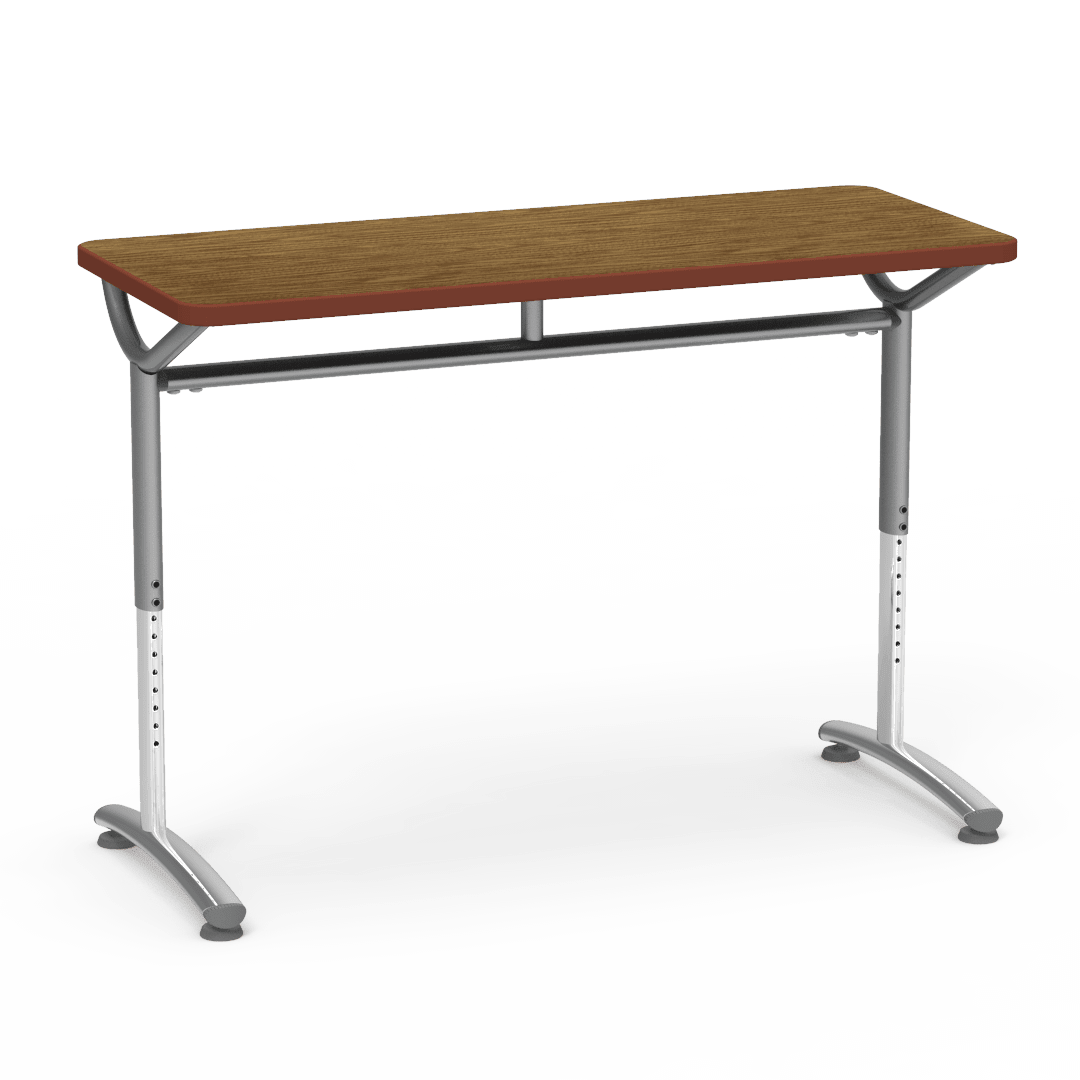Virco TEXT Series Training Study Computer Desk Table 48"W x 20"D x 26"-34"H (TABLE-TE20488YADJ) - SchoolOutlet
