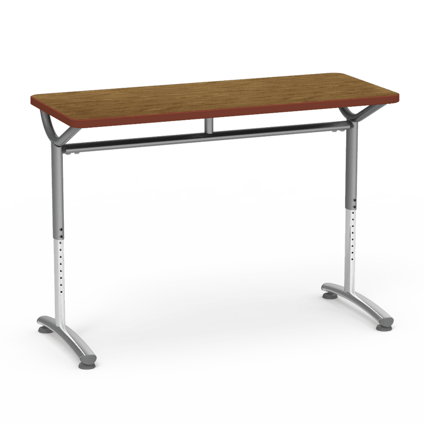 Virco TEXT Series Training Study Computer Desk Table 48"W x 20"D x 26"-34"H (TABLE-TE20488YADJ) - SchoolOutlet