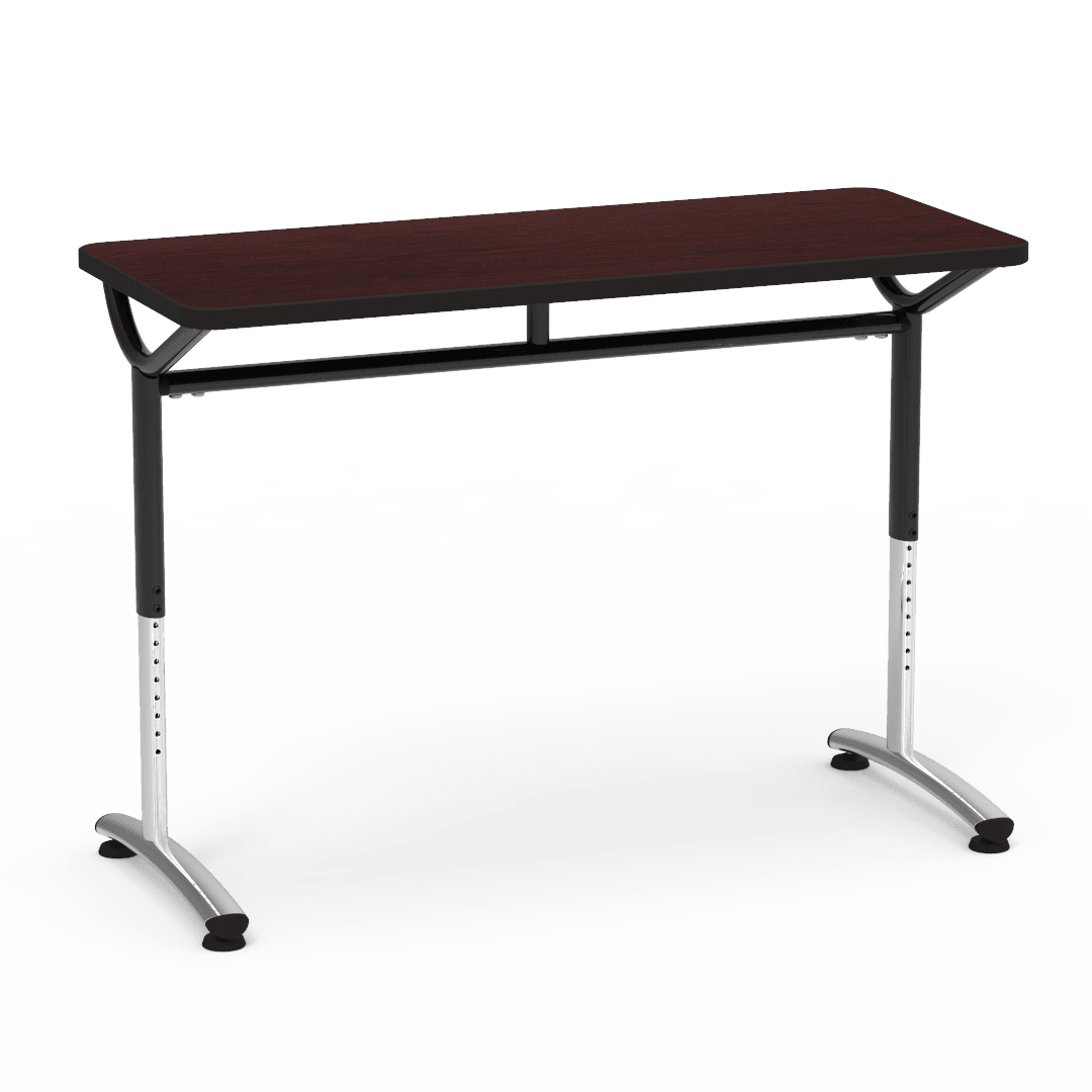 Virco TEXT Series Training Study Computer Desk Table 48"W x 20"D x 26"-34"H (TABLE-TE20488YADJ) - SchoolOutlet