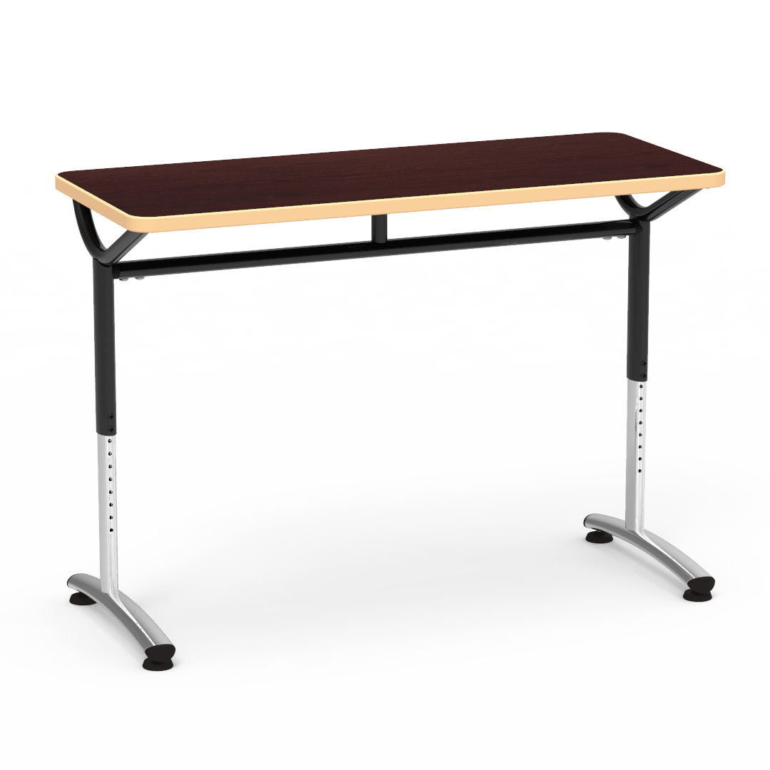 Virco TEXT Series Training Study Computer Desk Table 48"W x 20"D x 26"-34"H (TABLE-TE20488YADJ) - SchoolOutlet