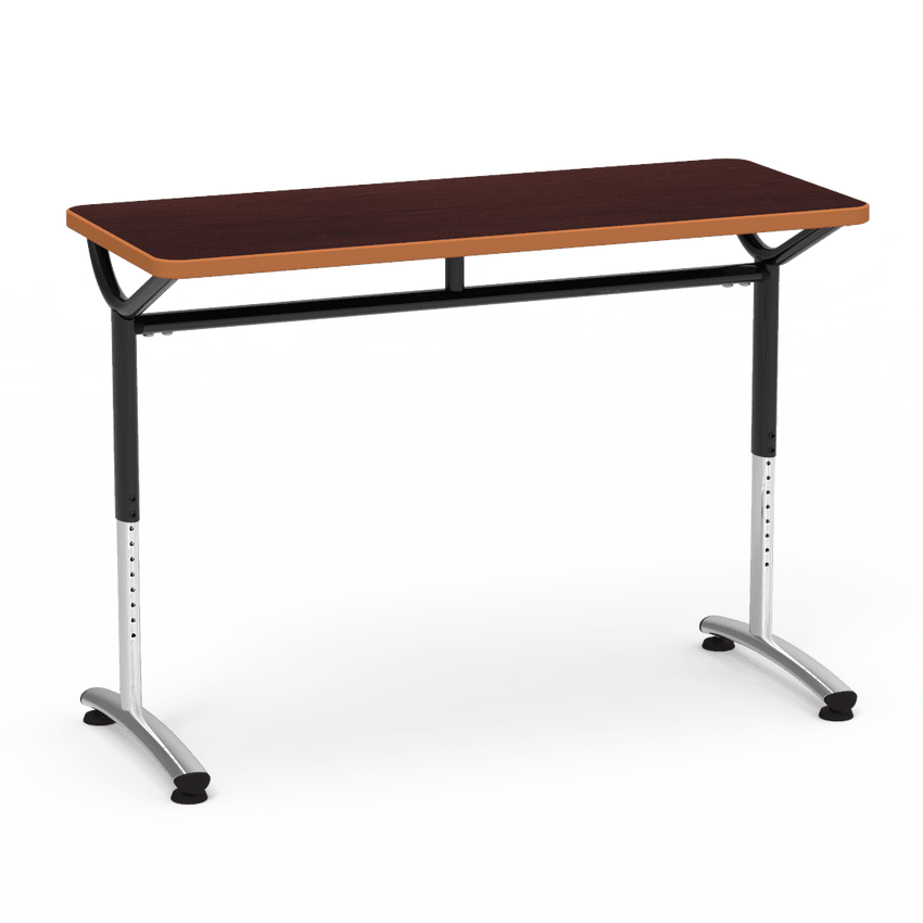 Virco TEXT Series Training Study Computer Desk Table 48"W x 20"D x 26"-34"H (TABLE-TE20488YADJ) - SchoolOutlet