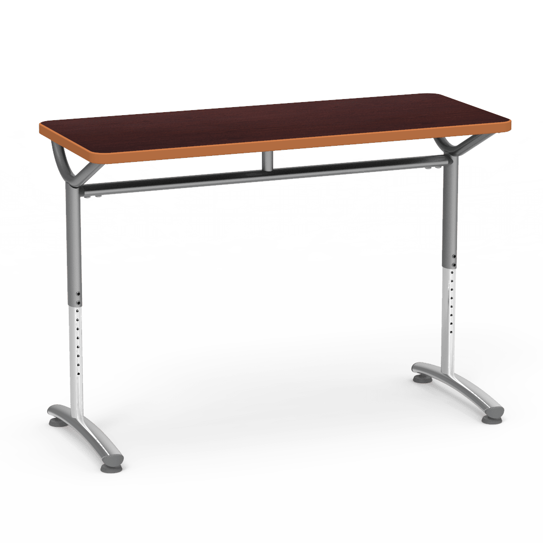 Virco TEXT Series Training Study Computer Desk Table 48"W x 20"D x 26"-34"H (TABLE-TE20488YADJ) - SchoolOutlet