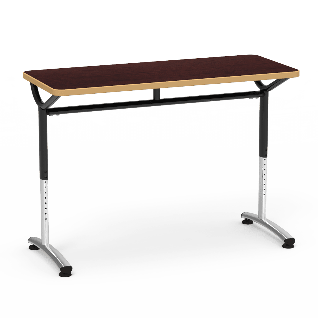Virco TEXT Series Training Study Computer Desk Table 48"W x 20"D x 26"-34"H (TABLE-TE20488YADJ) - SchoolOutlet