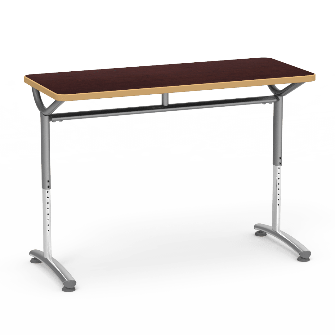 Virco TEXT Series Training Study Computer Desk Table 48"W x 20"D x 26"-34"H (TABLE-TE20488YADJ) - SchoolOutlet