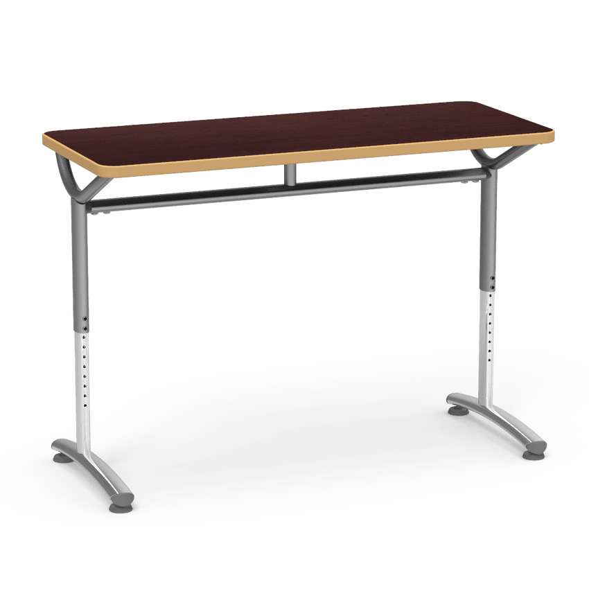Virco TEXT Series Training Study Computer Desk Table 48"W x 20"D x 26"-34"H (TABLE-TE20488YADJ) - SchoolOutlet