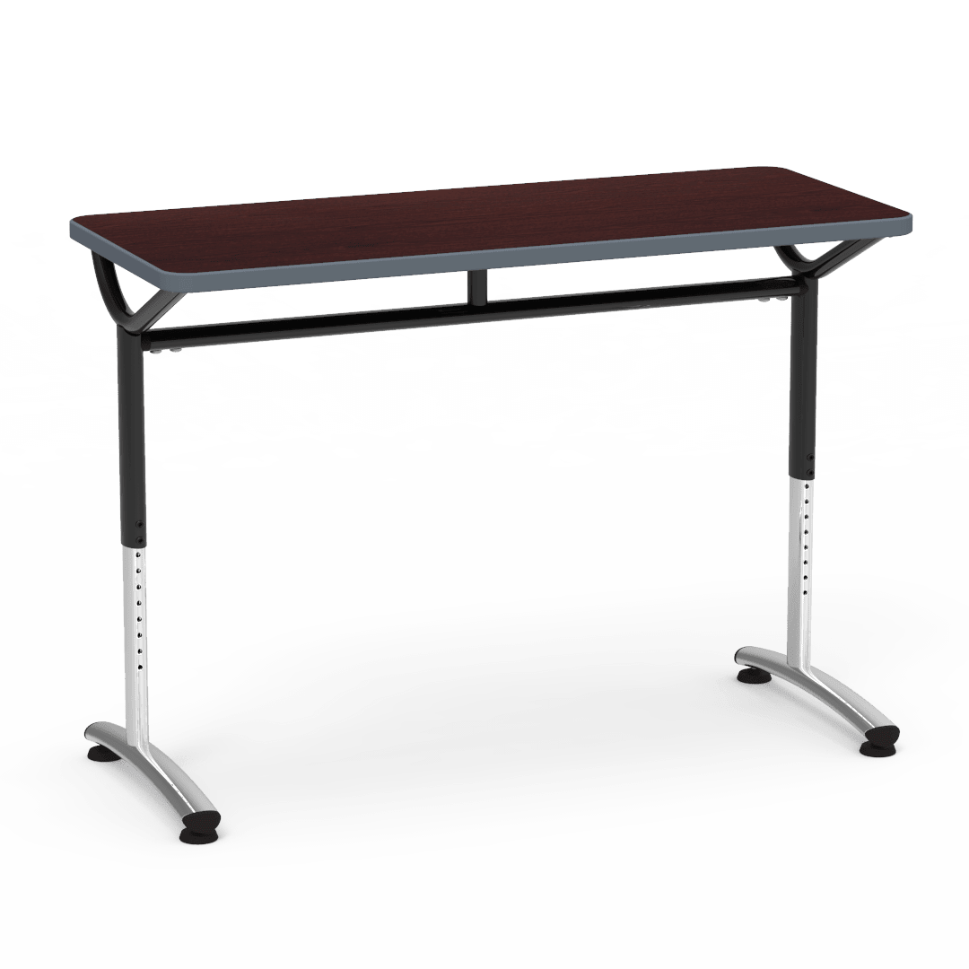 Virco TEXT Series Training Study Computer Desk Table 48"W x 20"D x 26"-34"H (TABLE-TE20488YADJ) - SchoolOutlet