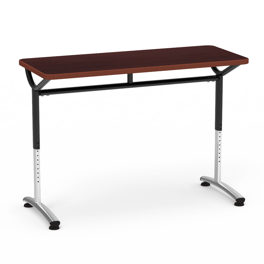 Virco TEXT Series Training Study Computer Desk Table 48"W x 20"D x 26"-34"H (TABLE-TE20488YADJ) - SchoolOutlet