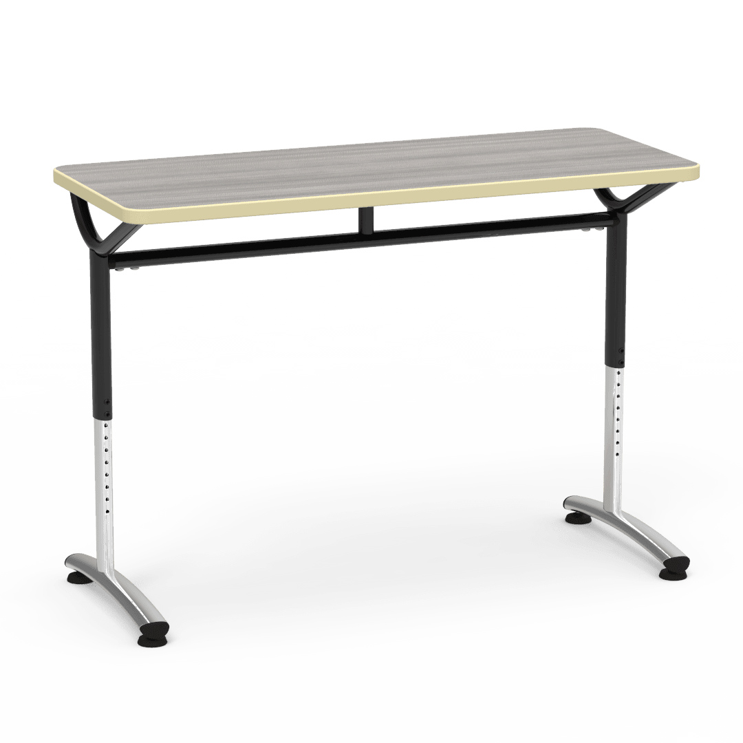 Virco TEXT Series Training Study Computer Desk Table 48"W x 20"D x 26"-34"H (TABLE-TE20488YADJ) - SchoolOutlet