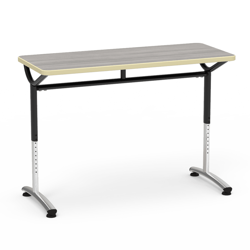 Virco TEXT Series Training Study Computer Desk Table 48"W x 20"D x 26"-34"H (TABLE-TE20488YADJ) - SchoolOutlet
