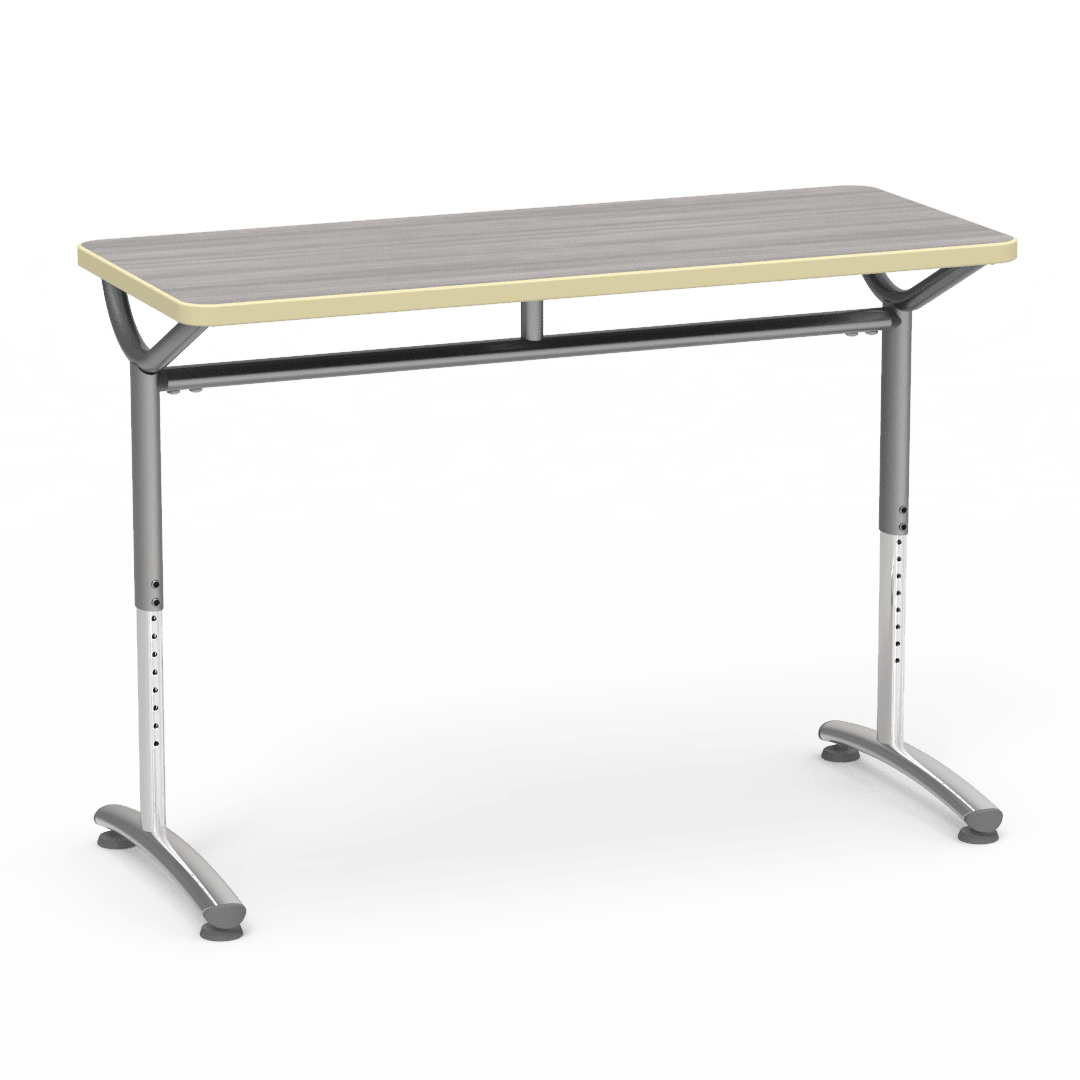 Virco TEXT Series Training Study Computer Desk Table 48"W x 20"D x 26"-34"H (TABLE-TE20488YADJ) - SchoolOutlet