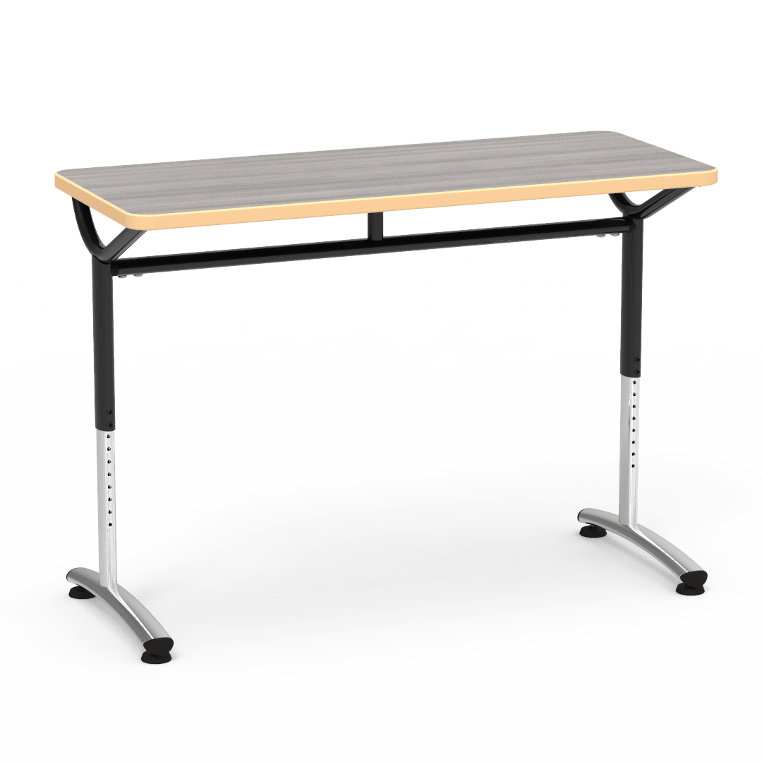 Virco TEXT Series Training Study Computer Desk Table 48"W x 20"D x 26"-34"H (TABLE-TE20488YADJ) - SchoolOutlet