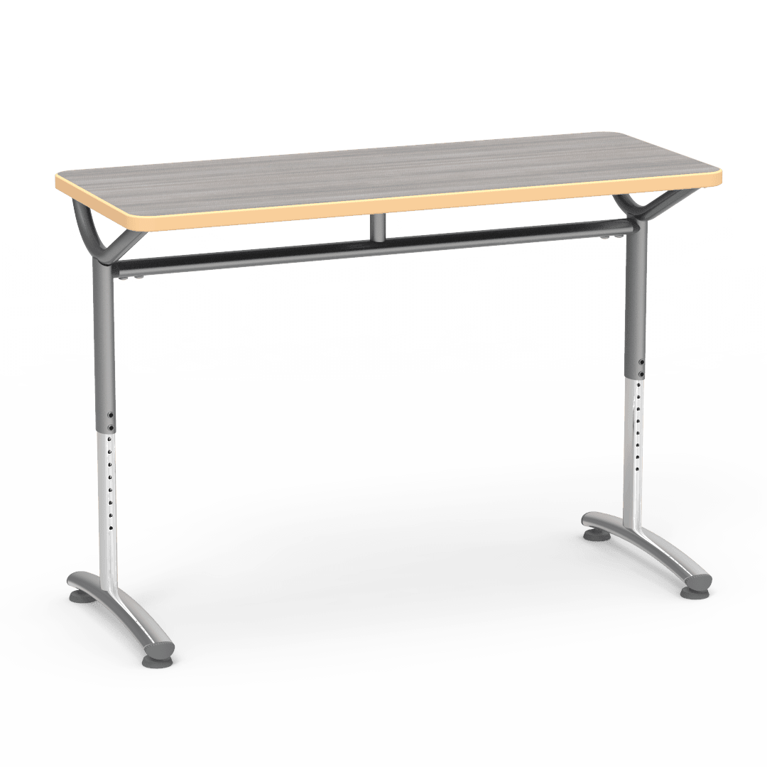 Virco TEXT Series Training Study Computer Desk Table 48"W x 20"D x 26"-34"H (TABLE-TE20488YADJ) - SchoolOutlet