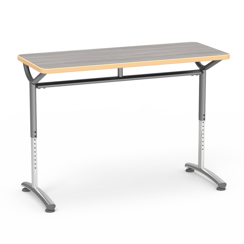 Virco TEXT Series Training Study Computer Desk Table 48"W x 20"D x 26"-34"H (TABLE-TE20488YADJ) - SchoolOutlet