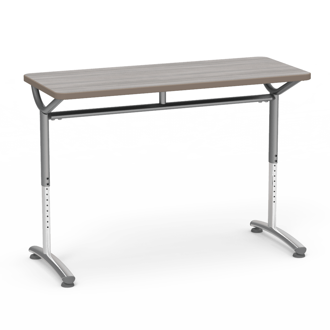 Virco TEXT Series Training Study Computer Desk Table 48"W x 20"D x 26"-34"H (TABLE-TE20488YADJ) - SchoolOutlet