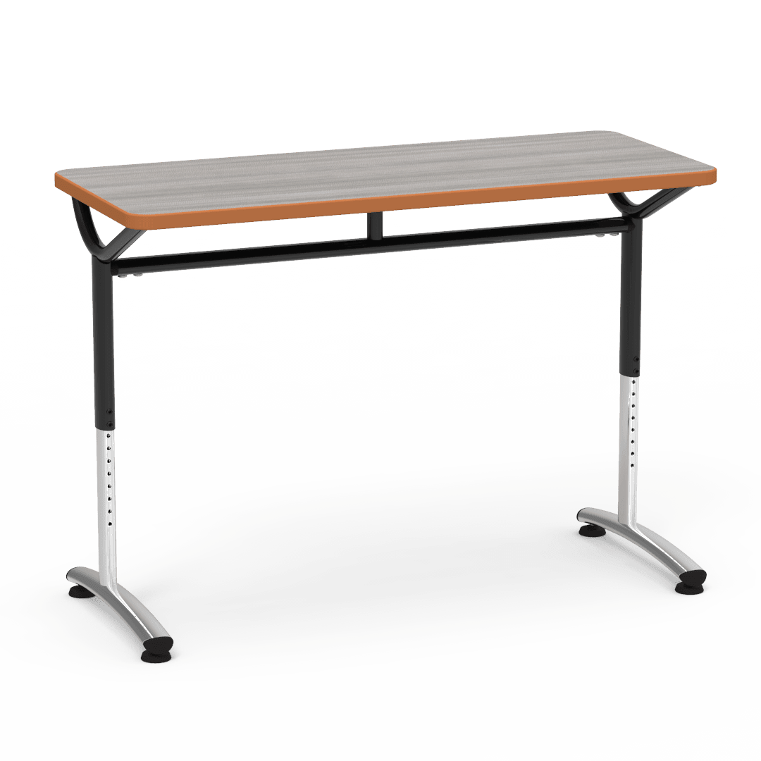 Virco TEXT Series Training Study Computer Desk Table 48"W x 20"D x 26"-34"H (TABLE-TE20488YADJ) - SchoolOutlet