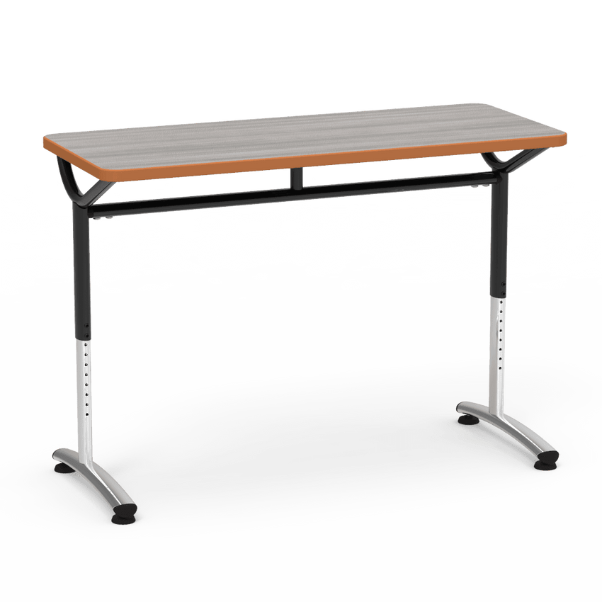 Virco TEXT Series Training Study Computer Desk Table 48"W x 20"D x 26"-34"H (TABLE-TE20488YADJ) - SchoolOutlet