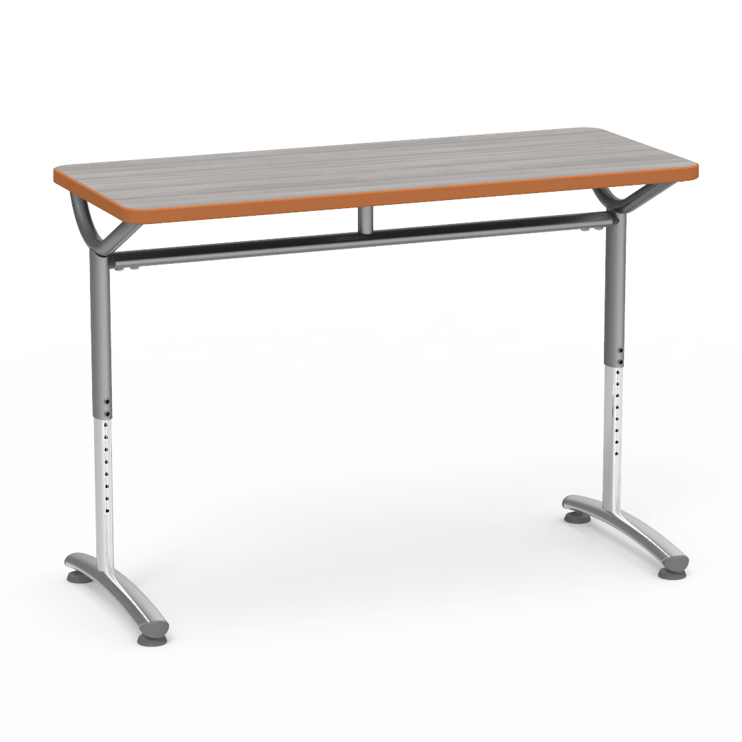 Virco TEXT Series Training Study Computer Desk Table 48"W x 20"D x 26"-34"H (TABLE-TE20488YADJ) - SchoolOutlet