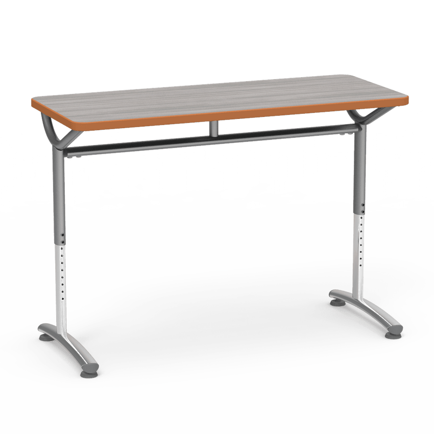 Virco TEXT Series Training Study Computer Desk Table 48"W x 20"D x 26"-34"H (TABLE-TE20488YADJ) - SchoolOutlet