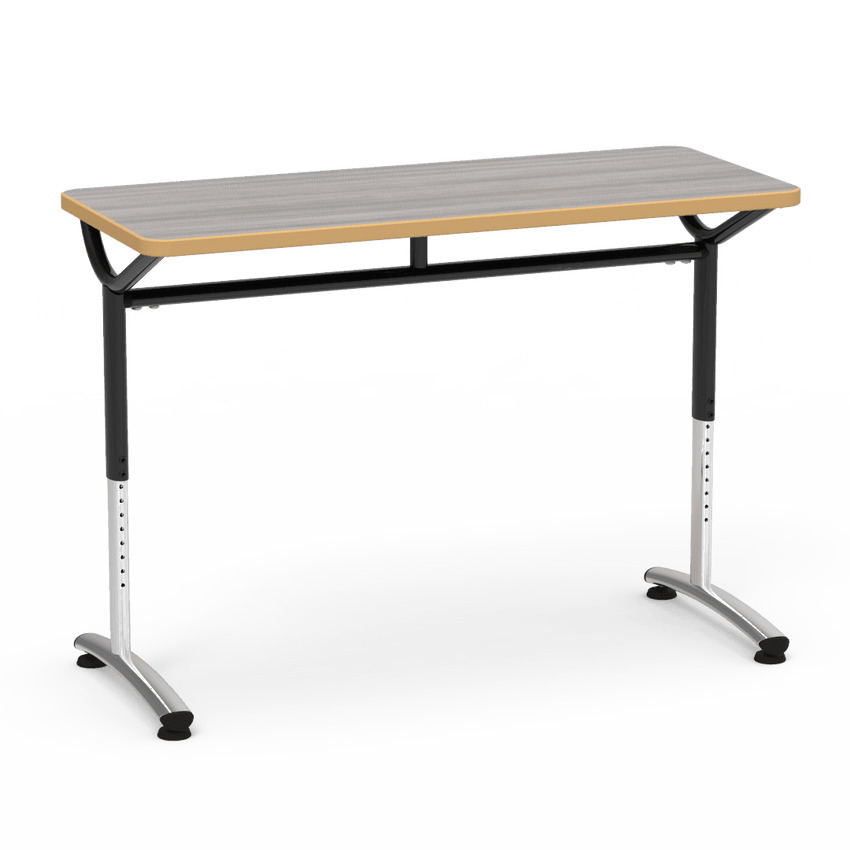 Virco TEXT Series Training Study Computer Desk Table 48"W x 20"D x 26"-34"H (TABLE-TE20488YADJ) - SchoolOutlet
