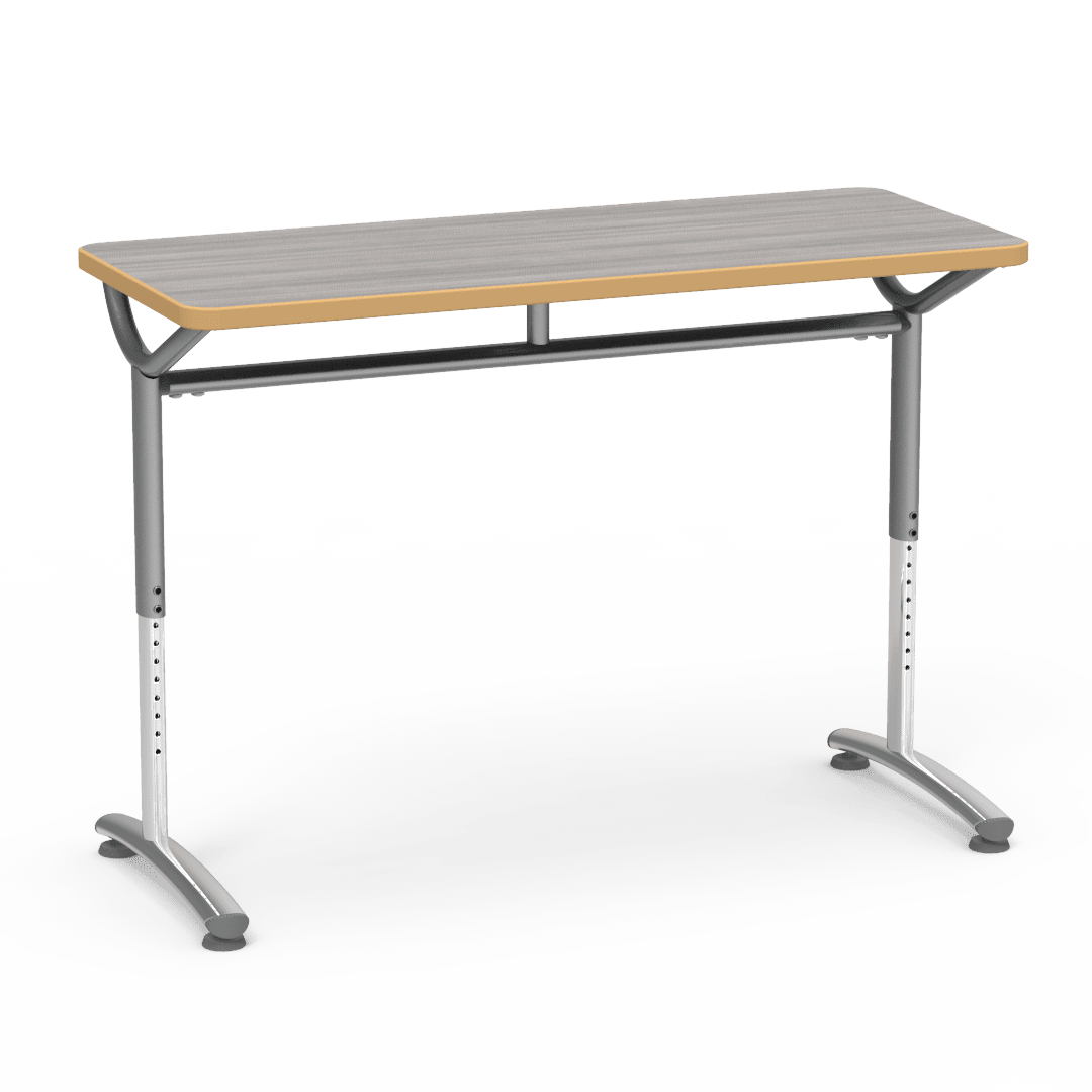 Virco TEXT Series Training Study Computer Desk Table 48"W x 20"D x 26"-34"H (TABLE-TE20488YADJ) - SchoolOutlet