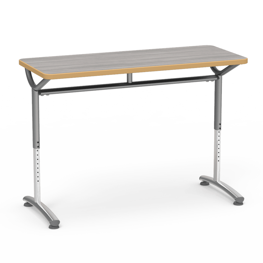 Virco TEXT Series Training Study Computer Desk Table 48"W x 20"D x 26"-34"H (TABLE-TE20488YADJ) - SchoolOutlet