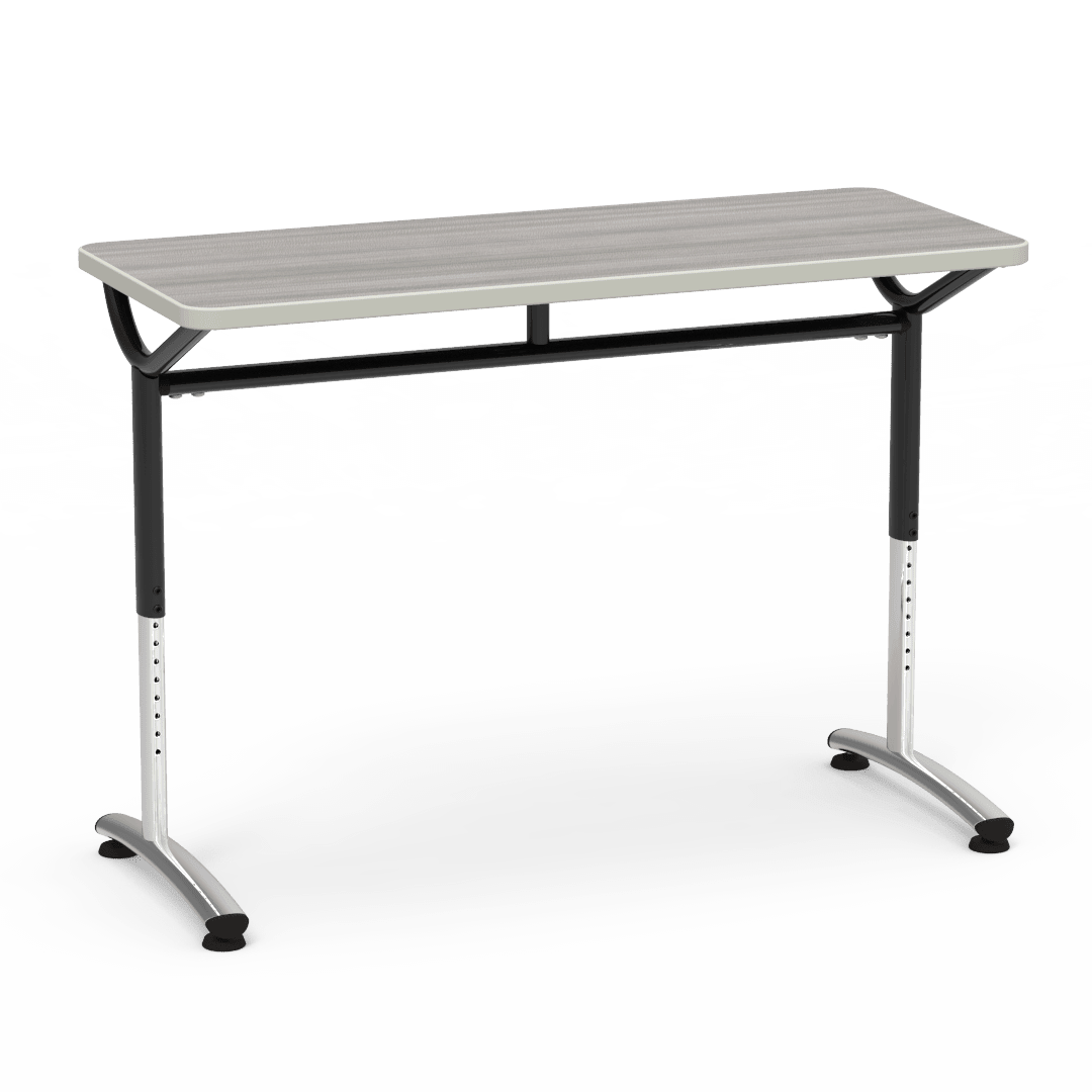 Virco TEXT Series Training Study Computer Desk Table 48"W x 20"D x 26"-34"H (TABLE-TE20488YADJ) - SchoolOutlet